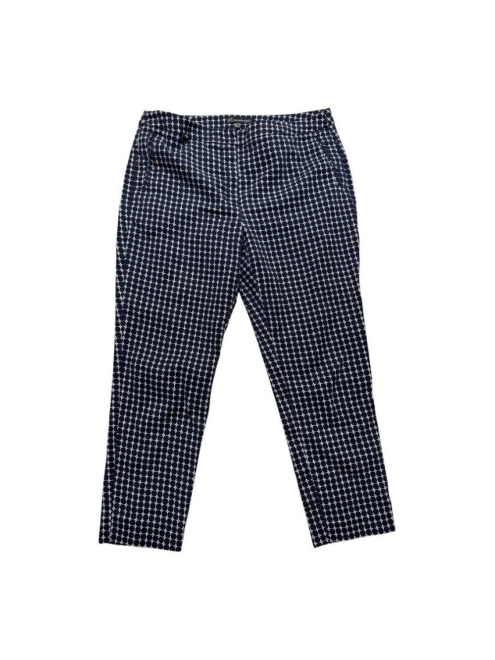 Adrianna Papell Navy Geometric Ankle Pants Women’s Size 14 Stretch
